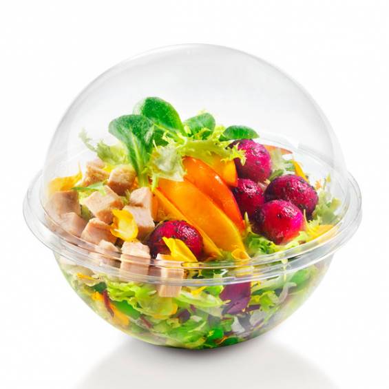 24 oz Salad To-Go Containers - Clear Plastic Disposable Salad