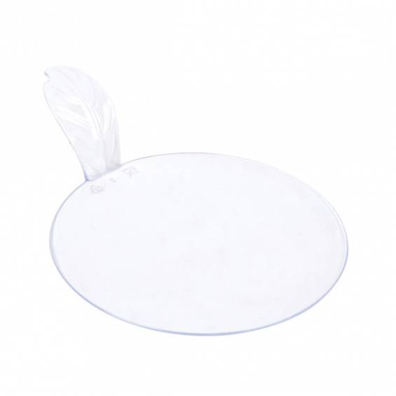 Round Clear Recyclable Single Serve Dessert Board with tab - 100/Case