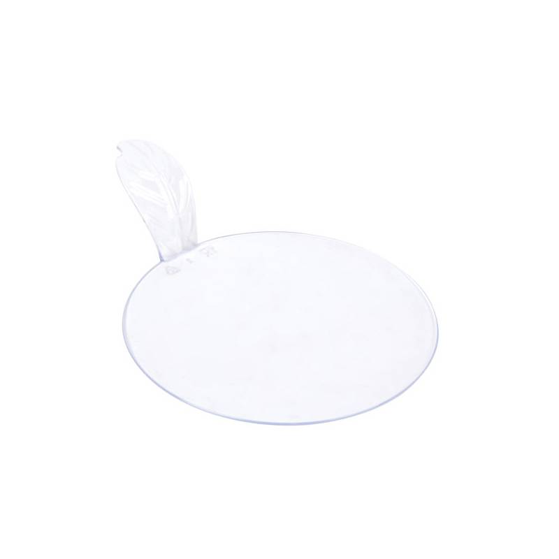 Round Clear Recyclable Single Serve Dessert Board with tab - 100/Case