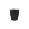 4 oz. Ripple Wall Black Paper Expresso Cups - 500/cs