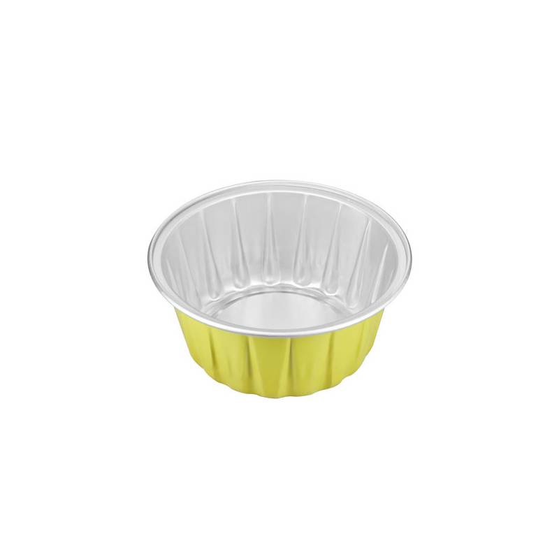 1.7 oz. Round Yellow Aluminum Foil Mini Baking Cup. - Sweet Flavor