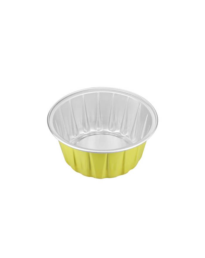 1.7 oz. Round Yellow Aluminum Foil Mini Baking Cup. - Sweet Flavor