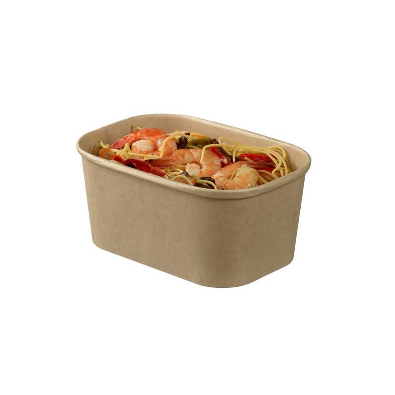 Bio Kraft 34 oz Oval Paper Salad Container