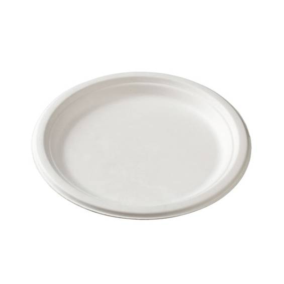 White Sugarcane / Bagasse Round Dinner Plate 9 in. 125/Case