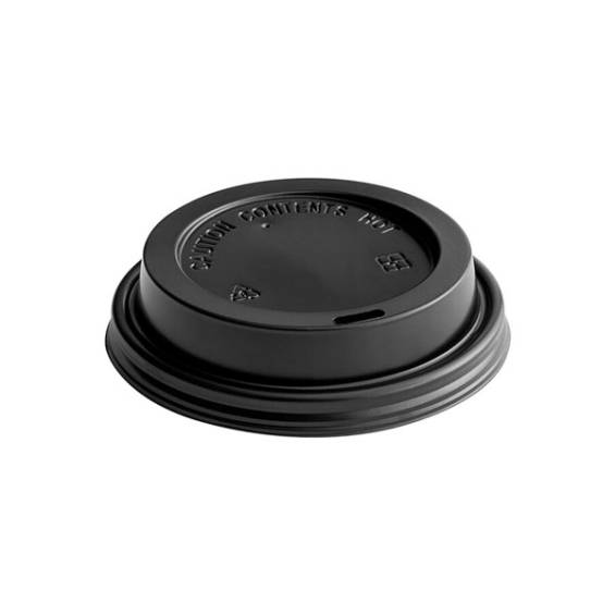 Black Lid for White Paper Coffee Cup 8 oz. - 1000/Case