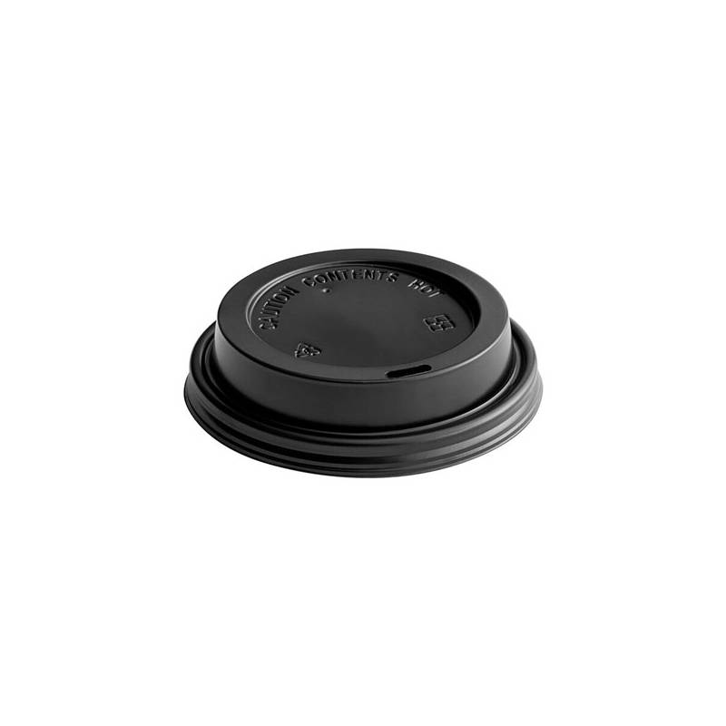 Black Lid for White Paper Coffee Cup 8 oz. - 1000/Case