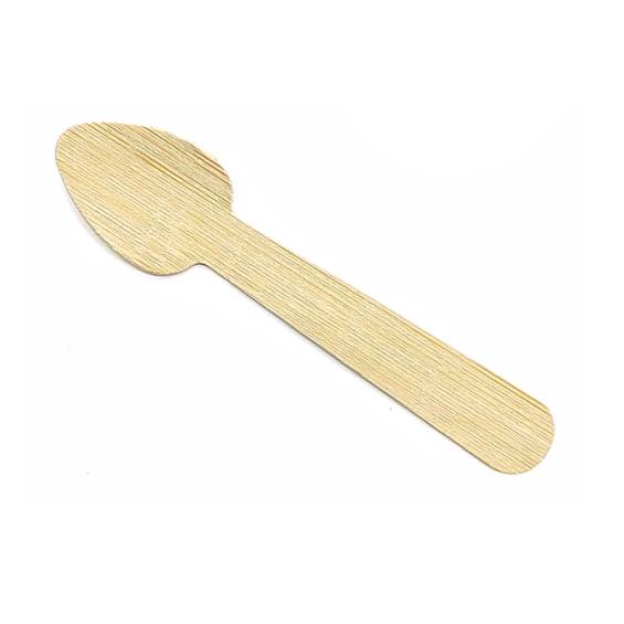 Natural Bamboo Flat Mini Spoon 3.5 in. - 100/Bag