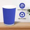 8 oz  Blue Ripple Wall Paper Coffee Cups - 500/cs