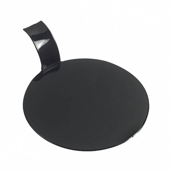 Round Black Recyclable Single Serve Dessert Board with tab - 1000/Case