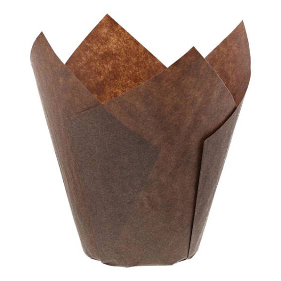 Brown Tulip Baking Cup 2" x 3 1/2" - 100/Case