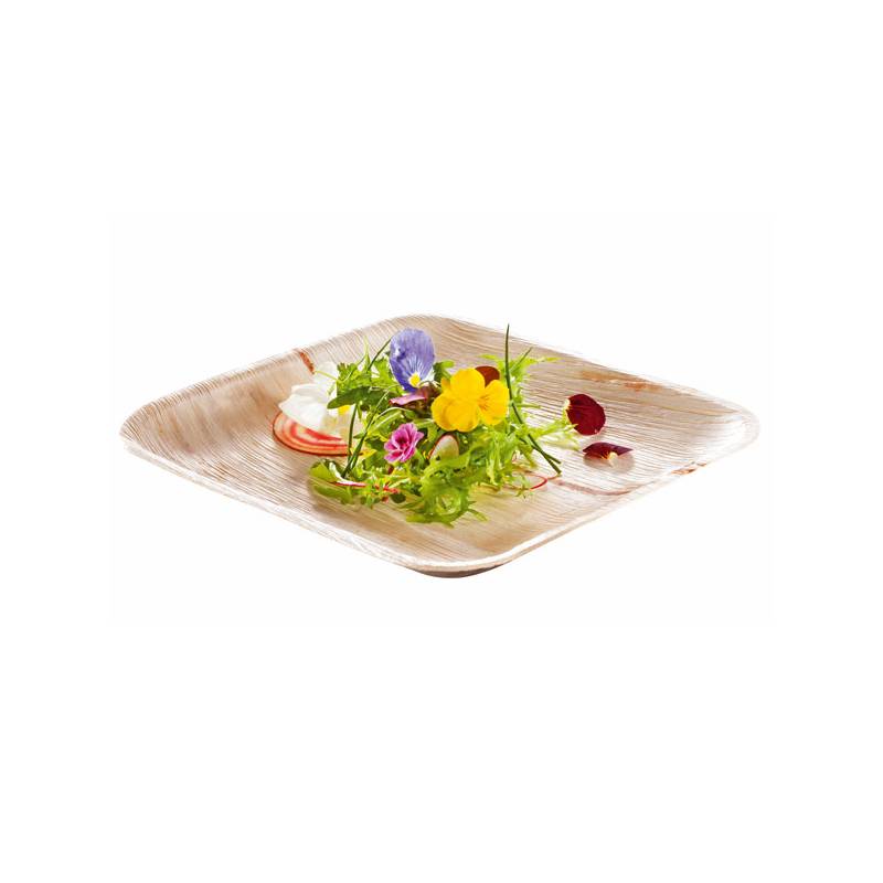Compostable 10 inch Square Palm Leaf Plate - 25/Bag