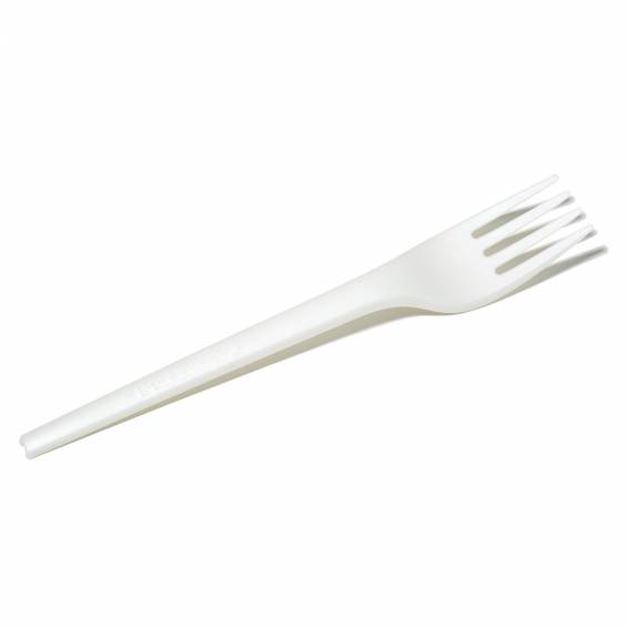 Compostable 6.5 in. White CPLA Plastic Fork - 1000/Case