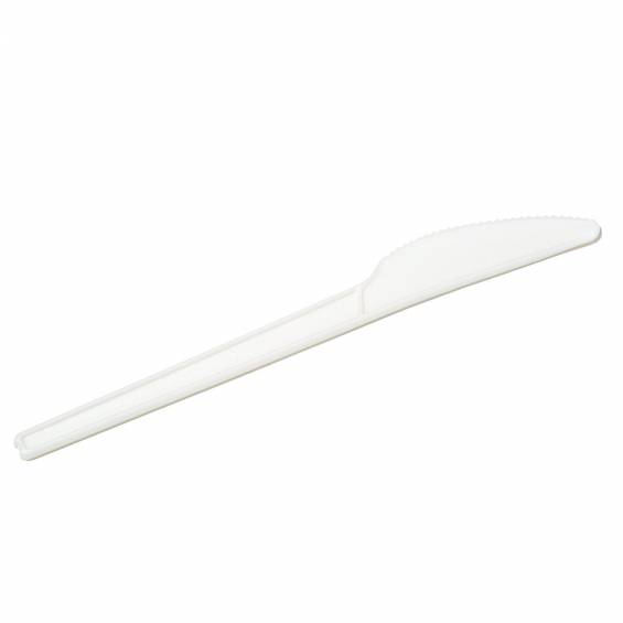 Compostable 6.5 in. White CPLA Plastic Knife - 50/Case