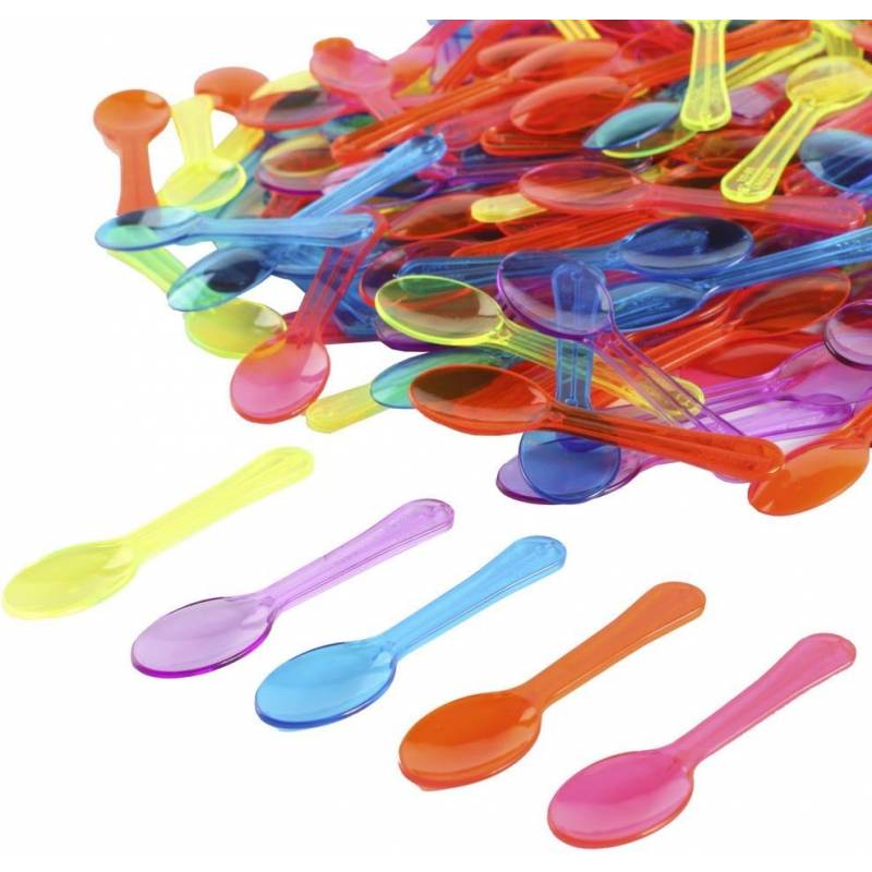 3" Assorted Ice Cream Dessert Spoons - 1000/Case