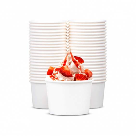 5 oz White Paper Ice Cream / Frozen Yogurt Cup - 1000/Case