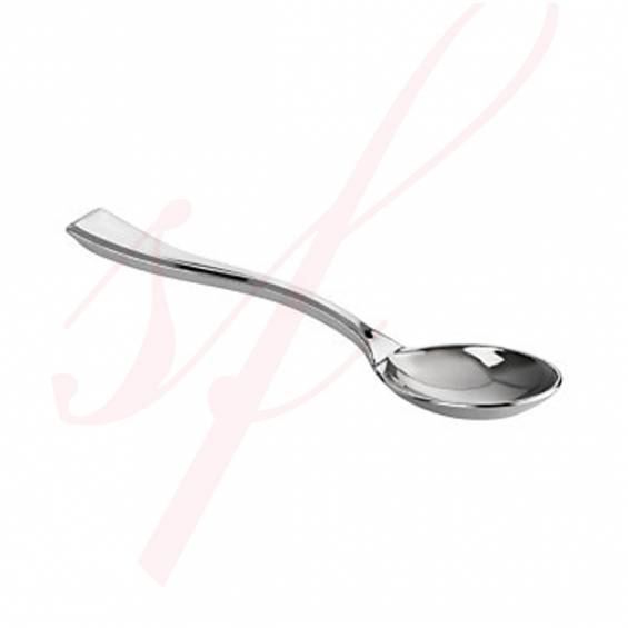Silver Mini Plastic Spoon 3.9 in. 500/Case
