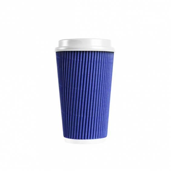 4 oz. Ripple Wall Blue Paper Coffee Cup - 1000/Case