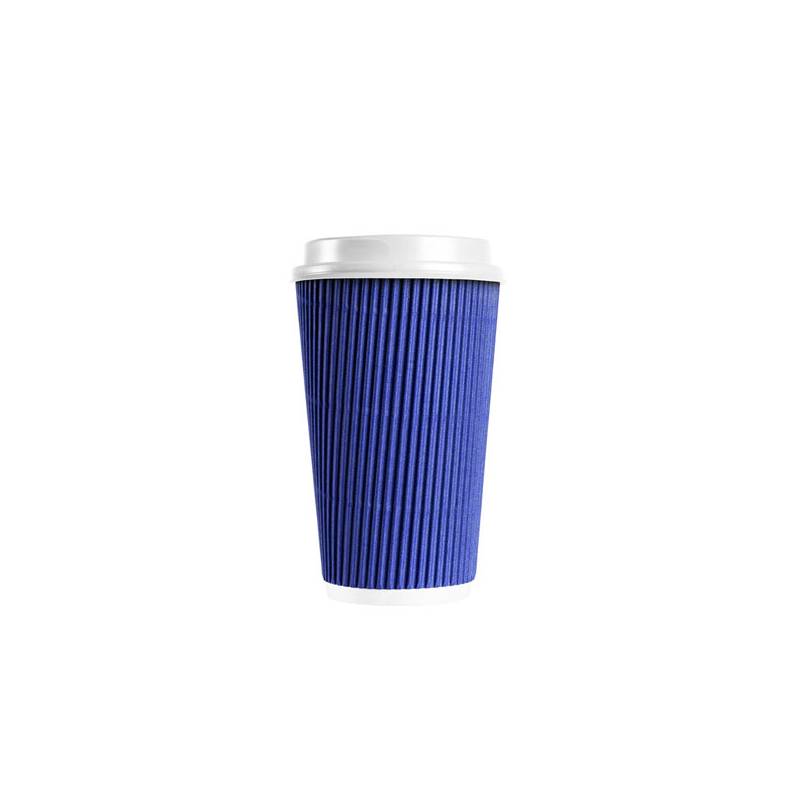 4 oz. Ripple Wall Blue Paper Coffee Cup - 1000/Case