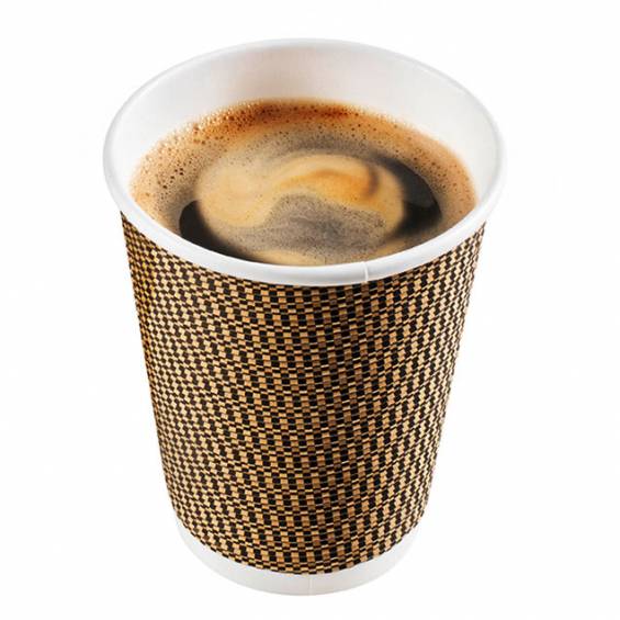 12 oz. Ripple Wall Black Paper Coffee Cups - 500/cs