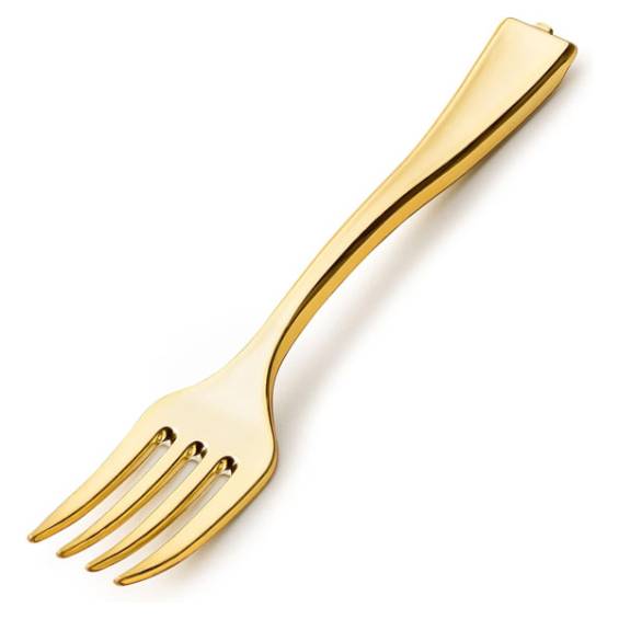 4" Gold Plastic Tasting Fork - 500/Box