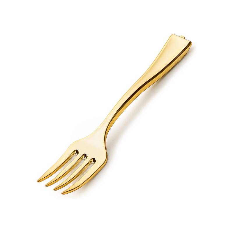 4" Gold Plastic Tasting Fork - 500/Box