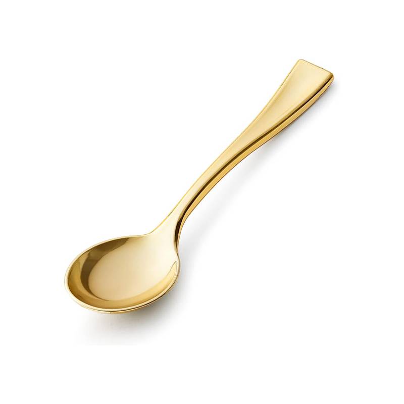4" Gold Plastic Tasting Spoon - 500/Box