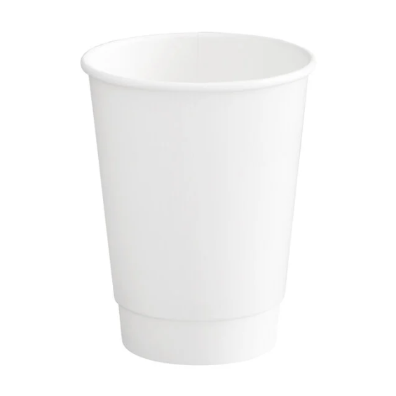 12 oz. White Double Wall Paper Coffee Cup - 500/case