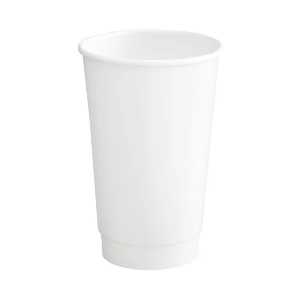16 oz. White Double Wall Paper Coffee Cup - 500/case