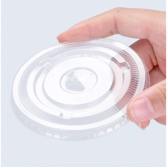 9 oz. Clear Flat Lid with Straw Slot - 50/Case