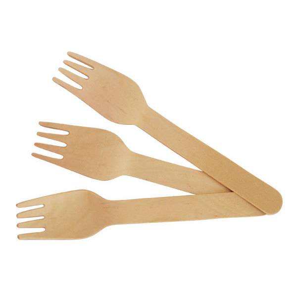 Natural Wooden Fork 6.5 in. 100/Case