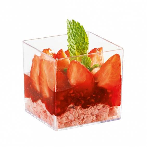 2.5 oz Square Clear Plastic Cup 200/Case