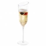 3.5 oz Slanted Recyclable Plastic Champagne Flute - 50/Case