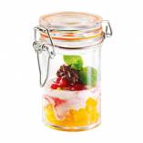 2.5 oz Clear Plastic  Mason Jar - with Clamp Lid - 24/Case