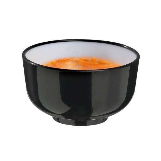 Mini Plastic Bowl Bi-Color 1 oz. Black - 200/cs - $0.29/pc