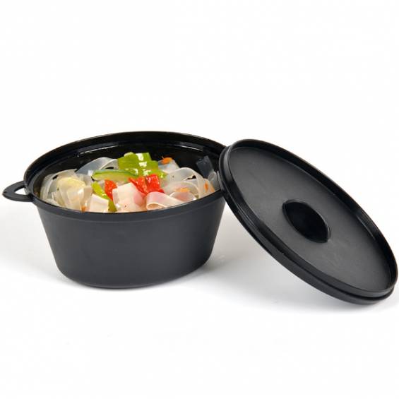 Plastic Cooking Pot 10 oz. with lid - 100/cs - $0.99/pc