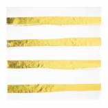 White/Gold Luncheon Paper Napkin - 16/Bag