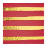 Red/Gold Luncheon Paper Napkin - 16/Bag