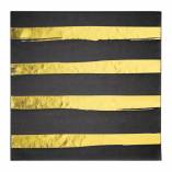 Black/Gold Luncheon Paper Napkin - 16/Bag