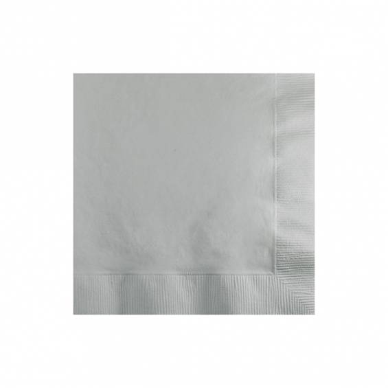 Silver Beverage Paper Napkin - 50/Bag