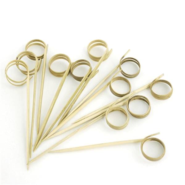 Natural Bamboo Ring Food Pick 4.7 in. 200/Case