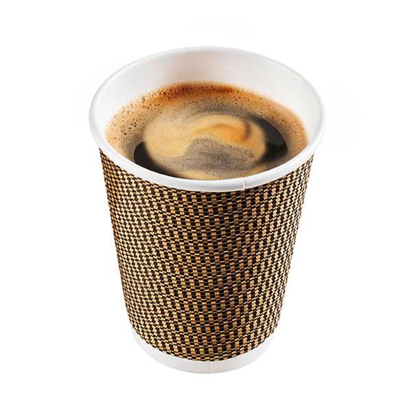 8 oz. Ripple Wall Gold Paper Coffee Cups - 500/cs