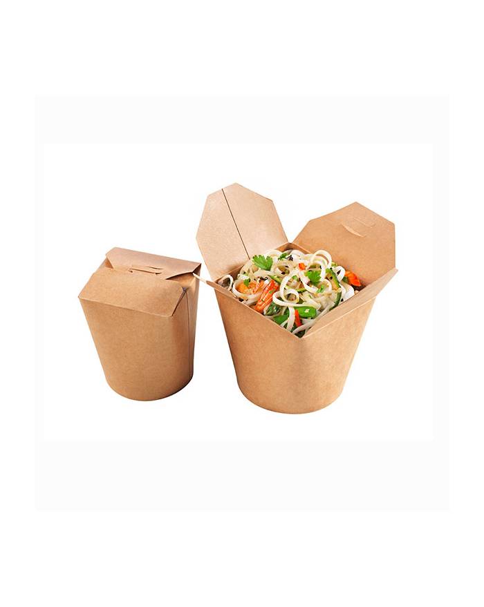 Kraft Oriental Brown Food Box Flat Deli Takeaway Noodles Rice Pasta folding lids 