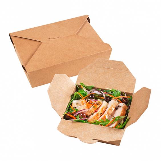 Kraft Paper Take Out Container 5.2 x 4.2 in x 2.5 in. 200/Case