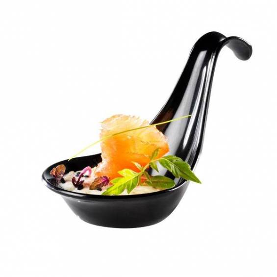 Porcelain Gourmet Spoon 2 oz. Black - Pack of 12