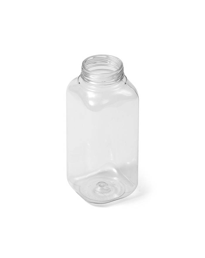 8 oz. Square Carafe PET Clear Juice Bottle - 360/Box