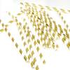 Eco Friendly Paper Straws 7.7 in. Gold Striped Foil - 100/Cs