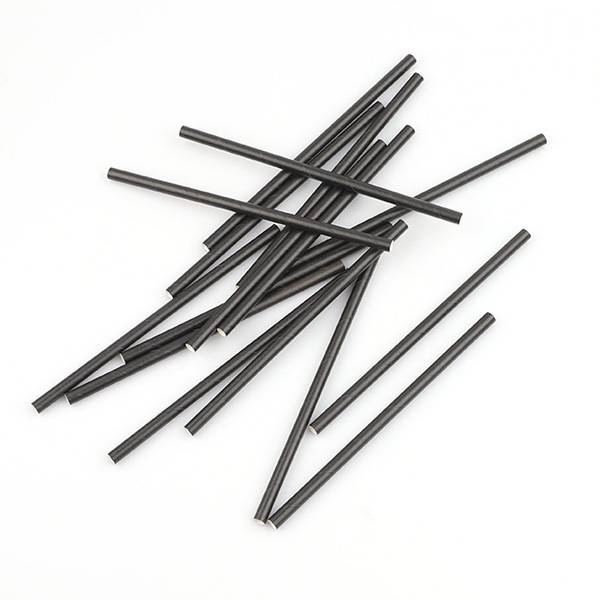 Eco Friendly Paper Straws 7.7 in. Solid Black - 100/Cs