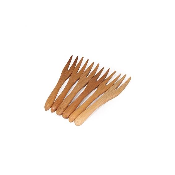 Natural Mini Bamboo Fork 3.5 in. 100/Bag