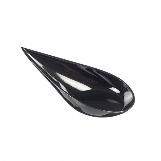 Black Tear Drop Plastic Spoon - 200/Case