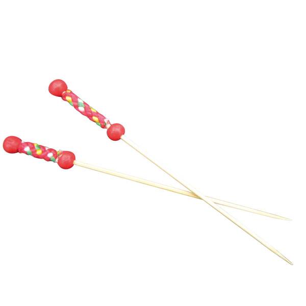 Pearl Bamboo Skewer 4.7 in. Red - 2000/cs - $0.04/pc